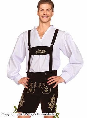 Oktoberfest, Kostüm mit Top und Shorts, Schnürung, Hosenträger, Samt